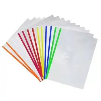 Pasta de arquivo de escritório de plástico A4 B4 A5, preço de fábrica, sacola com zíper transparente em PVC EVA, bolsa de documentos à prova d'água para material de escritório escolar