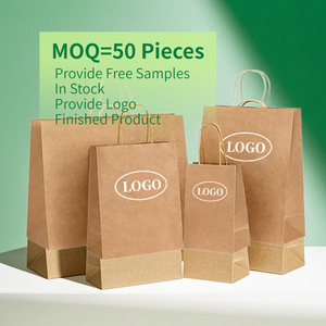 Grosir Logo kustom untuk promosi kemasan tas pembawa belanja kertas Kraft putih cokelat pegangan putar cetak warna - Product Image 3