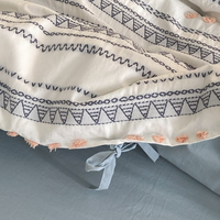 Parure de lit de luxe en coton peigné 40S, style bohème, jacquard ajouré, 4 pièces, ton Morandi, pour la maison, l'hôtel, la chambre à coucher