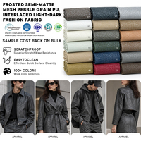 Tissu de mode en cuir PU grainé semi-mat effet givré de haute qualité, personnalisé, avec motifs clair et foncé entrelacés, pour vêtements