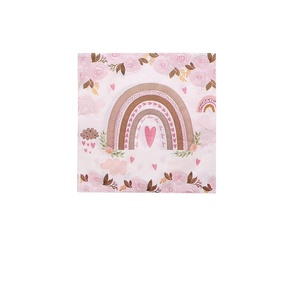 Ensemble de couverts et serviettes jetables bohèmes arc-en-ciel, assiettes, gobelets et serviettes en papier festifs pour les fêtes de Pâques et de Noël - Product Image 2