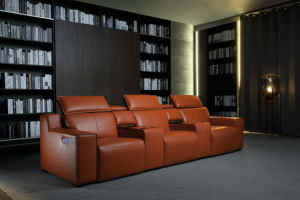 مقاعد أريكة سينما فاخرة مخصصة متعددة الوظائف ، مقاعد مسرح منزلي مستلق بقوة للفنادق مع مسند رأس كهربائي وترفيه - Product Image 6