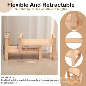 Wooden Adjustable <b>Desktop</b> Cosmetic Organizer Solid Wood Single Layer <b>Shelf</b> For Makeup Storage - Product Image 5