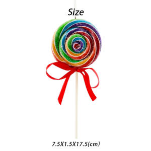 Vente en gros de sucettes arc-en-ciel spiralées scintillantes de Noël avec nœud pour décoration de fête des enfants - Product Image 3