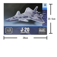 Modèle de chasseur furtif chinois Chengdu J-20 Fire Fang de la série militaire créative 1:72, jouets pour garçons, blocs de construction