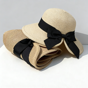 여성용 파나마 밀짚모자, 넓은 챙, UPF 50+, 가볍고 접을 수 있는 여름 해변 모자 도매 - Product Image 1