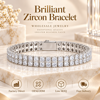 Chaîne tennis classique en argent sterling 925 avec double rangée de zircone cubique de 3,5 mm, bijoux unisexes en gros