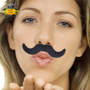 Bigote de peluche negro Scherzbart, accesorio adhesivo para disfraz, decoración para Halloween y cosplay, hecho en China - Product Image 3