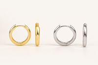 Boucles d'oreilles créoles géométriques minimalistes en argent sterling 925 vermeil Muweike pour femmes, bijoux fins
