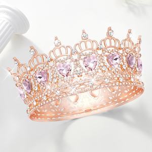 Nouvelle Couronne Baroque en Alliage en Forme de Cœur 2026 pour Mariée, Accessoire de Photographie de Mariage, Diadème Complet pour Cérémonie Adulte - Product Image 2
