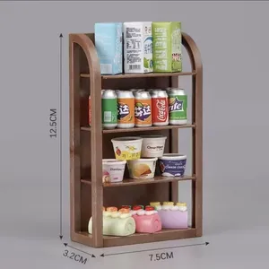 Trẻ Em Của Nhựa Mô Phỏng Siêu Thị Mini Kệ Giả Vờ Chơi Đồ Chơi Thu Nhỏ Thực Phẩm Dollhouse Mini Hiển Thị Giá Mô Hình - Product Image 3
