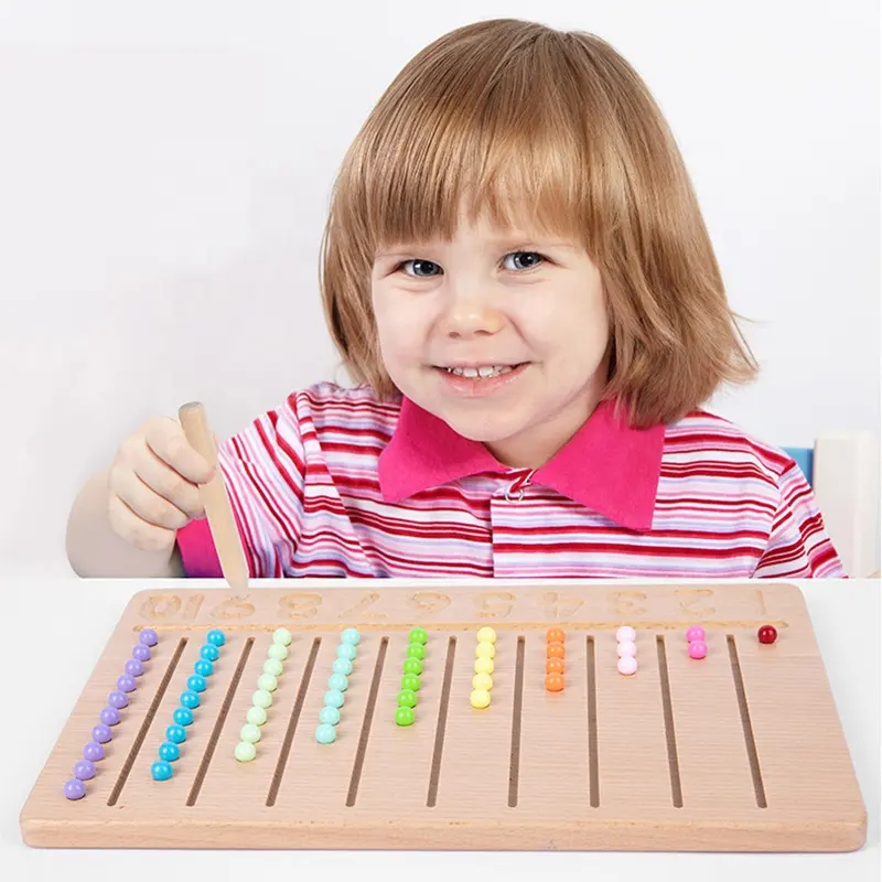 Montessori early education insegnamento logaritm board bambini puzzle lettura numero descrizione giocattoli in legno