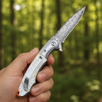 Couteau pliant tactique de Damas, couteau de poche pour la chasse et la survie en extérieur, couteau personnalisé à ouverture assistée, outil, cadeau pour homme DM014