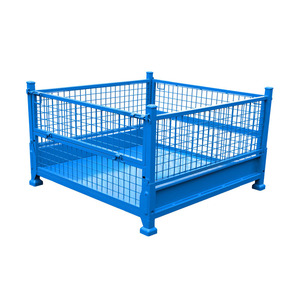 Caja de malla plegable Jaula de alambre Contenedor de almacenamiento de contenedor de metal Jaula de almacenamiento plegable - Product Image 3