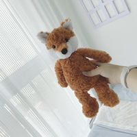 Jouet en peluche non rembourré doux créatif Polyester Animal jouets petit renard blanc brun lapin chiot souriant mouton drôle jouets
