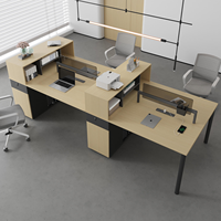 Ensemble bureau et chaise de bureau en acier MEKIA, bureau d'ordinateur moderne avec serrure ignifuge et tiroir pour 4 personnes
