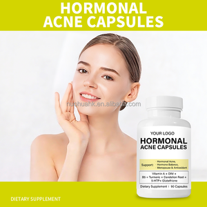 Capsules contre l'acné hormonale, 90 unités, vitamine A, DIM, B5, curcuma, racine de pissenlit, 5-HTP, glutathion, complément alimentaire pour femmes - Product Image 5