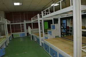 Stapelbed van metaal met opbergruimte voor appartement, school of slaapkamer. - Product Image 5