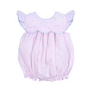 Body de Verano para Bebé Niña, 100% Algodón, Color Rosa Burbuja, con Cinturón, Tela Estampada, Sin Mangas, Cierre de Botones, Certificado OEKO-TEX - Product Image 1