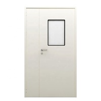 Porte battante en acier simple et double battant pour salle blanche, étanche et facile à nettoyer, sur mesure pour hôpitaux et salles blanches