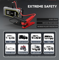 Démarreur de batterie portable avec compresseur d'air 150 PSI, gonfleur de pneus de voiture avec arrêt automatique, lampe LED d'urgence