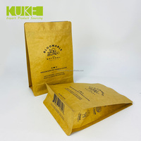 Sacs compostables écologiques, biodégradables, en PLA, emballage plat avec fermeture éclair, papier kraft artisanal, sac d'emballage alimentaire personnalisé