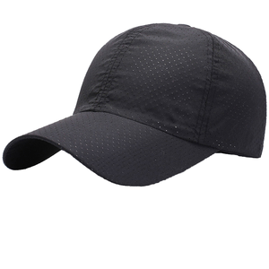 Casquette de baseball JX personnalisée pour homme, haute qualité, 6 panneaux, séchage rapide, avec logo PVC découpé au laser, trous perforés, 100 % polyester - Product Image 4