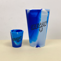 Gobelet en silicone transparent incassable et réutilisable de 480 ml (16 oz) sans BPA, compatible lave-vaisselle, avec logo personnalisé pour café, vin, bière - Utilisation unisexe pour les fêtes