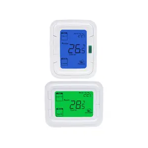 Thermostat numérique intelligent Thermostat à ventilo-convecteur à 3 vitesses Grand écran LCD Bleu ou vert