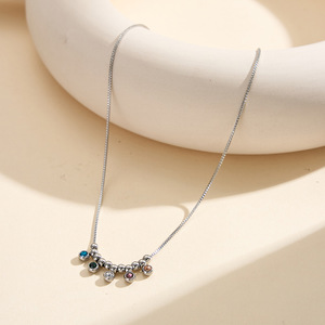 Collier pendentif boule en acier inoxydable plaqué or avec zircon cubique serti clos, chaîne à maillons, bijoux tendance pour femme - Product Image 5