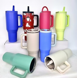 Tasse de voyage isolée étanche 30oz gobelet à café en paille à rabat en acier inoxydable avec poignée - Product Image 2