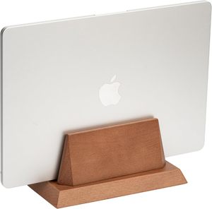 Support pour ordinateur portable en bois fait main, personnalisé par l'usine OEM, durable, réglable en hauteur, double support fixe, multifonctionnel, pour utilisation sur bureau, noir - Product Image 1