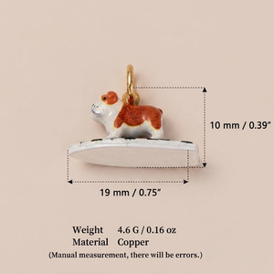 Colgante de Perro Surfista de Playa Manna, Miniaturas de Arte Pintado en 3D, Lindas y Populares, para Collares DIY - Product Image 6