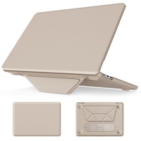 Étui de protection rigide en cuir PU avec support pliable pour MacBook Air 13,6 pouces
