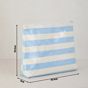 Bolsa de Maquillaje de PVC Brillante Impermeable con Rayas, Ligera y Reutilizable para Mujer, Venta al Por Mayor - Product Image 4