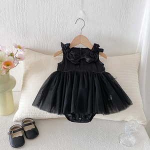 Tutina Estiva Nera 2026 per Bambina con Fiocco in Tulle e <span class=keywords><strong>Vestito</strong></span> - Product Image 2
