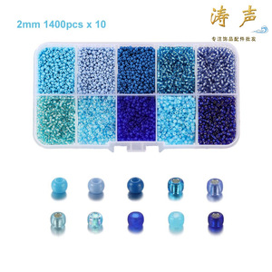 ลูกปัดแก้วเม็ดกลมขนาด 2 มม. สีผสม รูปทรงกลม สำหรับงานทำขนม งาน DIY อุปกรณ์ทำเครื่องประดับ ผลิตจากเมืองอี้หวู่ รหัสสินค้า KT0049 - Product Image 5