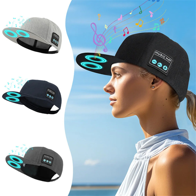 Factory Wholesale BT Headphone Wearable Fashion Baseball Cap Hat Wireless Speaker Earphones Headset Music Hat for Man Women
