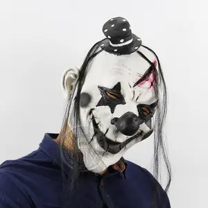 Nicro Scary Mask Lächelnder Dämon Böse Schwarz Cosplay Kostüm Halloween Party Horror Gruselige Gruselige Maske Realistische Latex Clown Maske