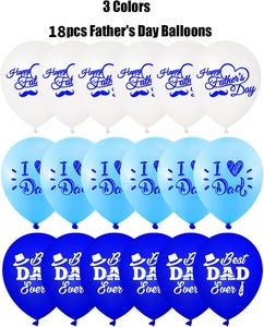 18 개/세트 해피 아버지의 날 풍선 12 인치 아버지의 날 블루 풍선 파티 장식 나는 아빠를 사랑합니다 라텍스 풍선 파티 - Product Image 2
