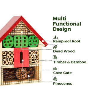 Commercio all'ingrosso <span class=keywords><strong>di</strong></span> <span class=keywords><strong>legno</strong></span> massello insetto selvatico Hotel Bee Bug formica fattoria con modello animale per la casa degli insetti e Bug Shelter - Product Image 3