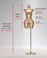 Maniquí Femenino de Gran Tamaño con Glúteos Grandes, Totalmente Ajustable, Maniquí BBL Elegante con Forma de S, Maniquí Curvilíneo con Soporte, Maniquí de Torso