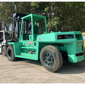 Chariot élévateur Mitsubishi d'occasion, capacité de levage 12 tonnes, marque japonaise, modèle FD120, 3 mâts, 4,5 m, diesel, tout-terrain, prix bas, à vendre - Product Image 1