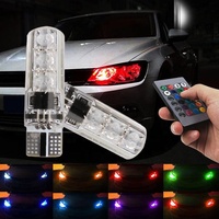 Note 10 — ampoules de lecture canbus, pièces à filaments pour voiture, lumière multicolore RGB LED avec télécommande de voiture t10 w5w