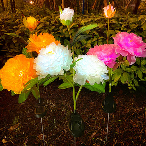 Luces <span class=keywords><strong>Solares</strong></span> con Forma de Flor de Peonía, IP65, PVC, LED de Bajo Consumo, Decoración de Jardín, Resistentes al Agua, Color Violeta Jacinto - Product Image 2