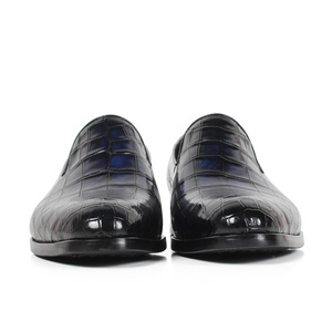 DRACONIS Mocasines de Piel de Cocodrilo Genuina Hechos a Medida para Hombre, Color Negro Ébano, Zapatos de Vestir de Lujo Sin Cordones - Product Image 4