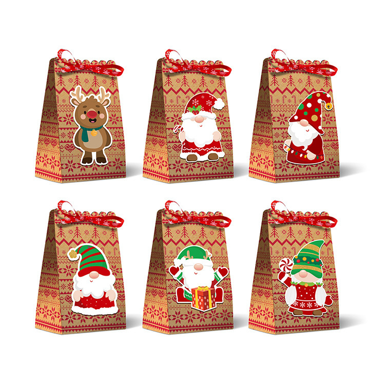 Amazon new product Christmas dwarf candy DIY Gift bag Birthday party chocolate Kraft paper bag