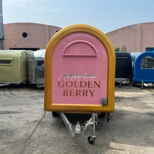 Carrito de Hot Dogs Rosa Mini Estándar Europeo, Remolque Móvil para Venta de Palomitas y Postres, Ideal para Negocios - Product Image 4