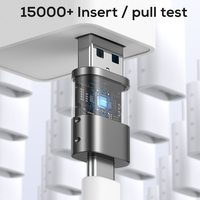 Adaptador USB Tipo C de Aleación de Zinc con Diseño Personalizado y Logotipo OEM, Conector USB C Macho a Hembra, Adaptador OTG Mini, Venta al Por Mayor