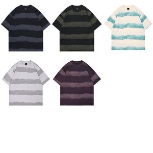 Fabricants de vêtements personnalisés 280 grammes 100% coton manches courtes lâche Vintage cravate-teinture processus col rond t-shirt pour hommes - Product Image 1
